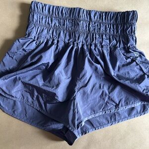 High Waist Blue Athletic Shorts